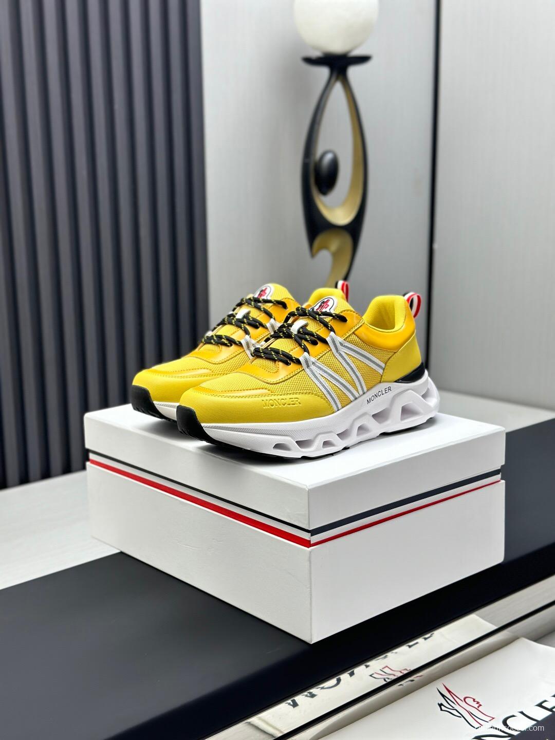 2025 Unisex Moncler Yellow Black White Cordura Gore-Tex Rubber Outdoor Running Shoes AS00390