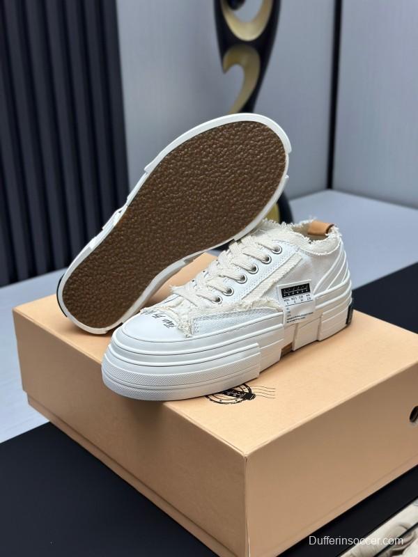 2025 Unisex XVESSEL White Canvas Plimsolls Vulcanized LY00360