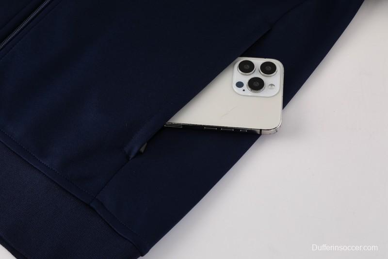 2025 Nike Blue/Navy Full Hoodie Zipper Jacket +Long Pants