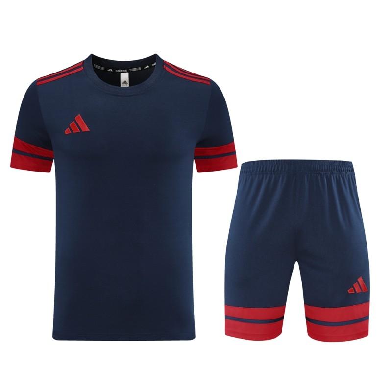 2025 Adidas Black/Red Short Sleeve Jersey+Shorts