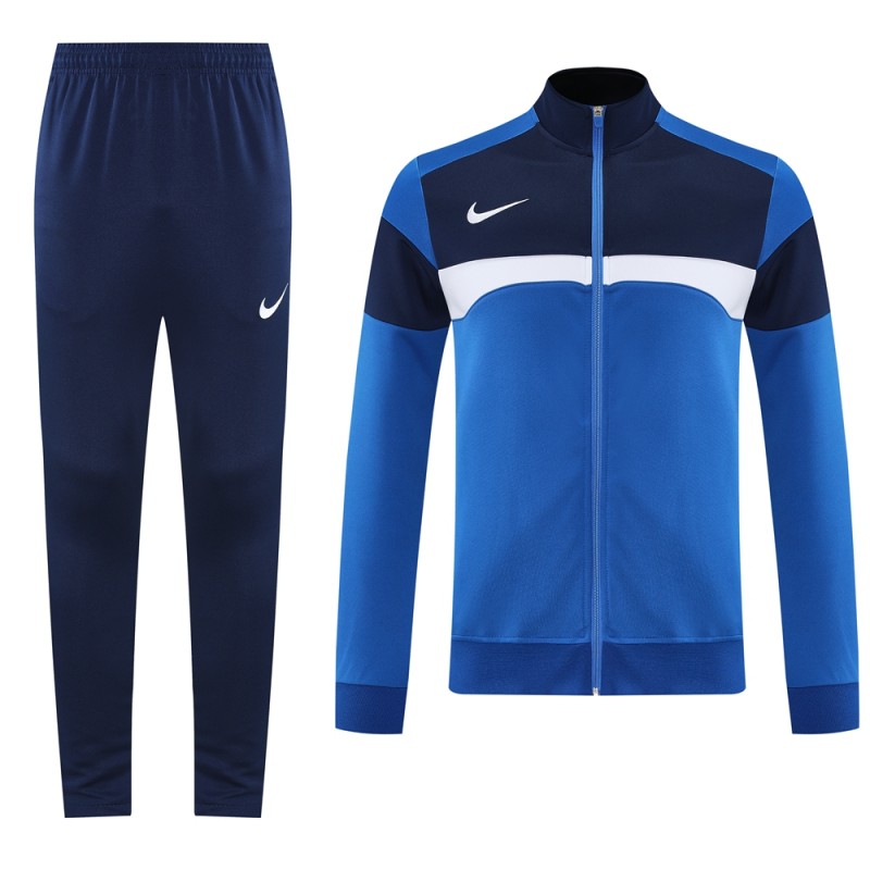 2025 Nike Blue/Black Full Hoodie Zipper Jacket +Long Pants