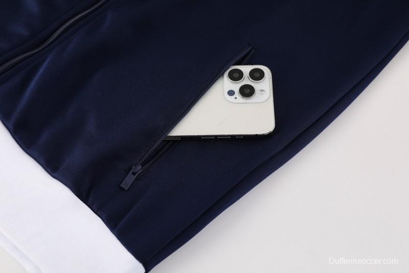 2025 Adidas Original Navy Full Hoodie Zipper Jacket +Long Pants