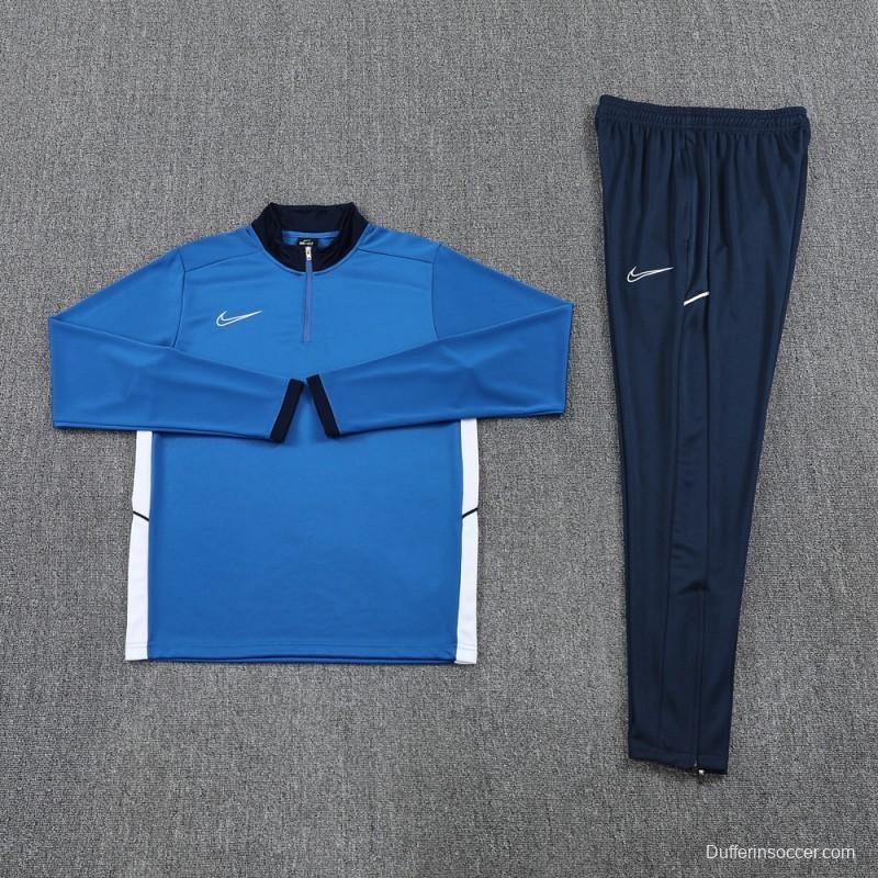 2025 Nike Blue Full Hoodie Zipper Jacket +Long Pants