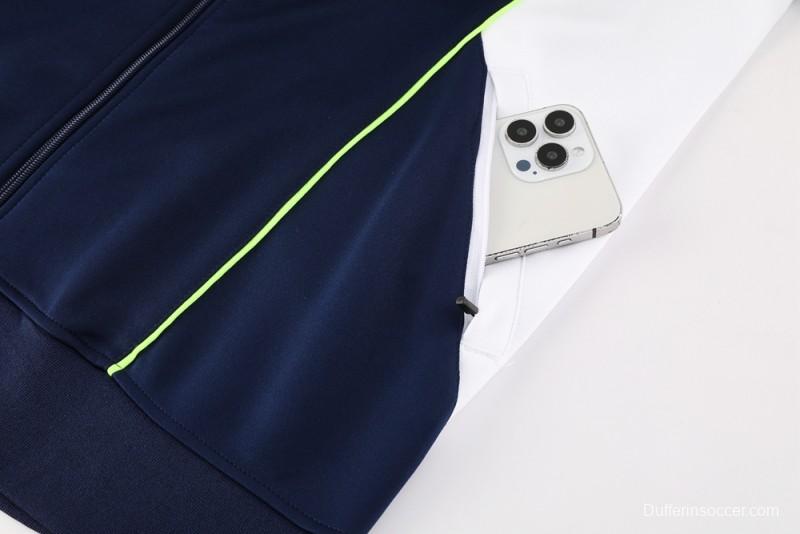 25/26 Real Madrid Navy/White Full Zipper Jacket +Long Pants