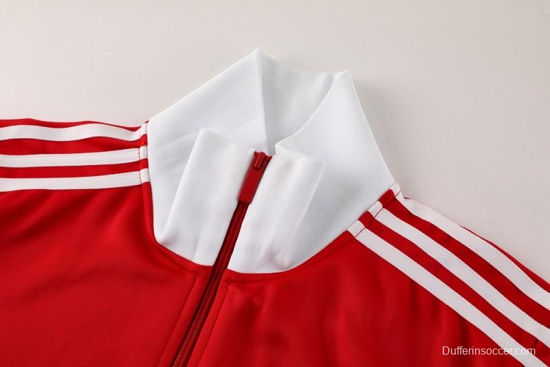 2025 Adidas Original Red Full Hoodie Zipper Jacket +Long Pants