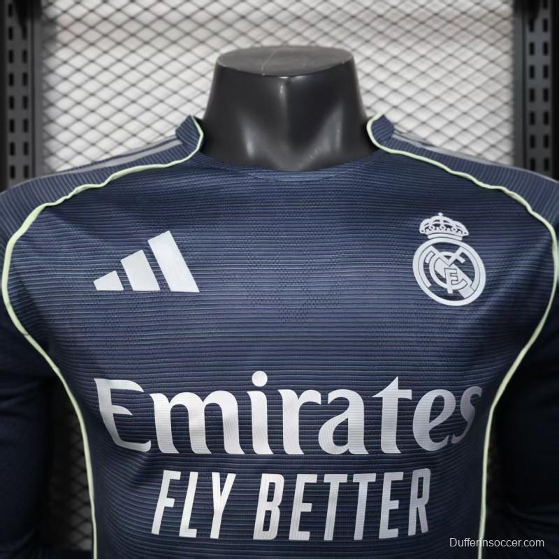Player Version 25/26 Real Madrid Away Long Sleeve Jersey