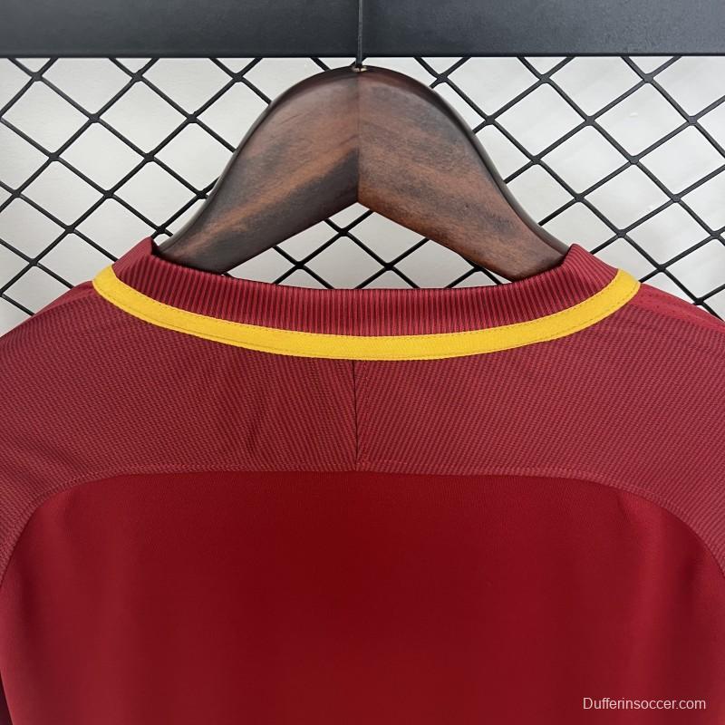 Retro 17/18 Roma Home Long Sleeve Jersey