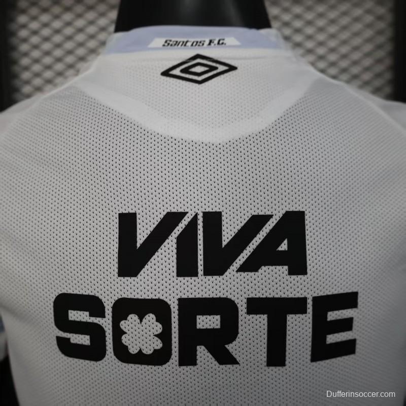 Player Version 25/26 Santos Home Jersey With Full Sponsors