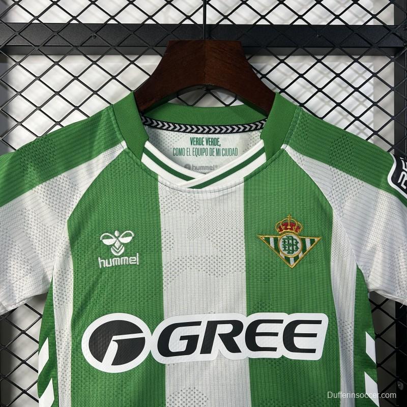 25/26 Kids Real Betis Home Size 16-28 Jersey
