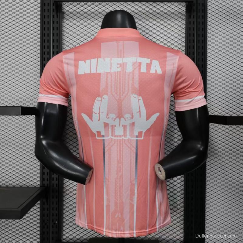 Player Version 25/26 Olympique de Marseille Pink with Geometric Pattern Jersey