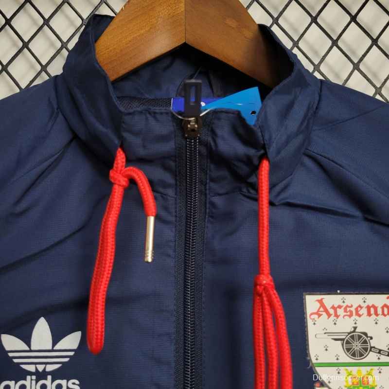 25/26 Arsenal Jacket Navy/Red Windbreaker