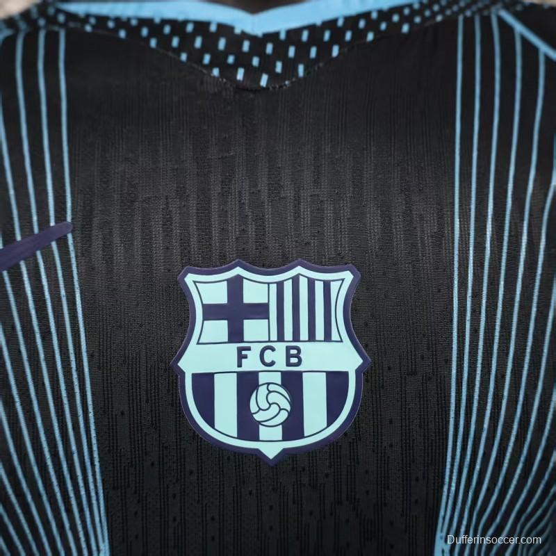 Player Version 25/26 FC Barcelona Black with Geometric Line Pattern Jersey