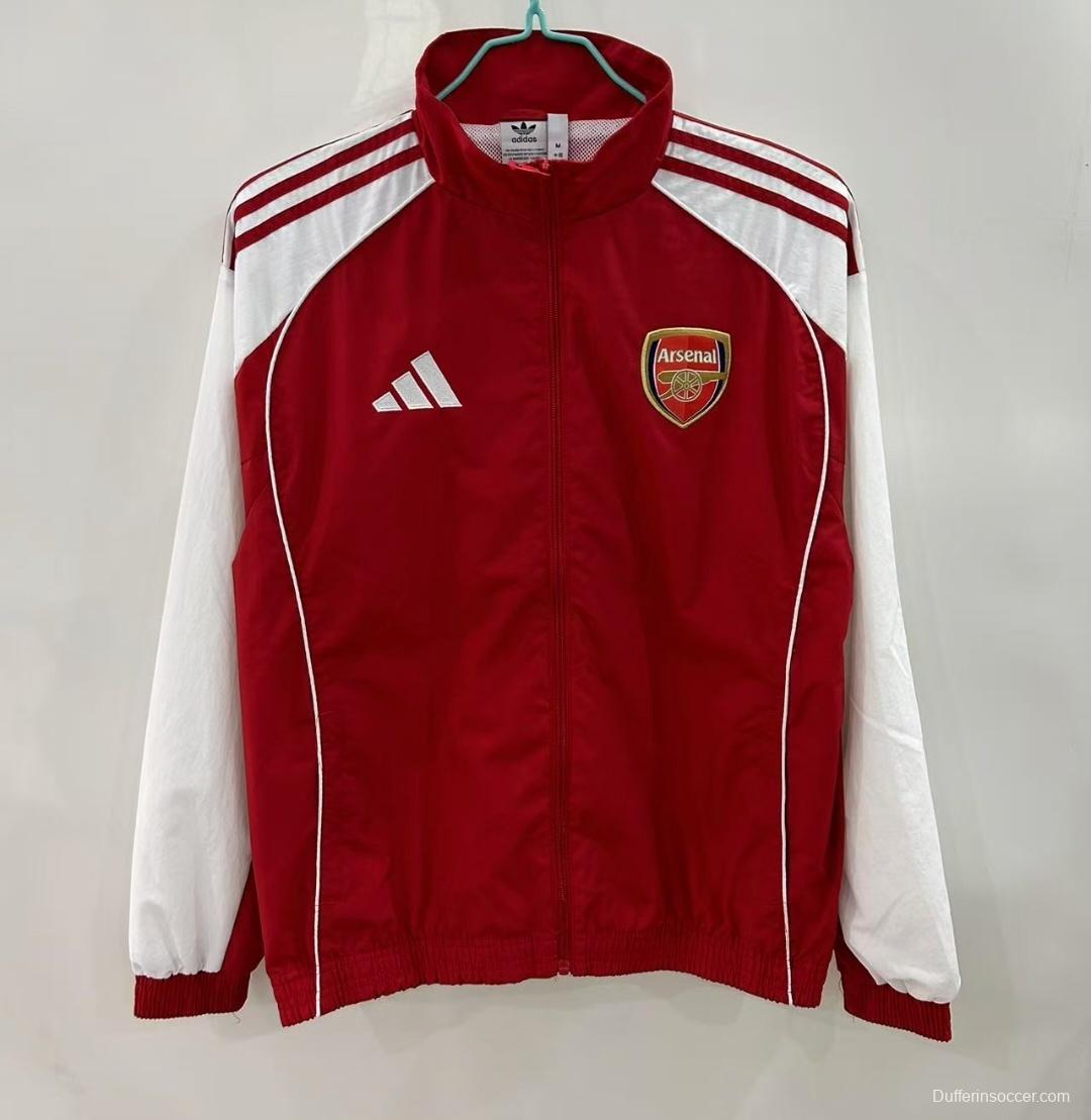 25/26 Arsenal Red/White Windbreaker