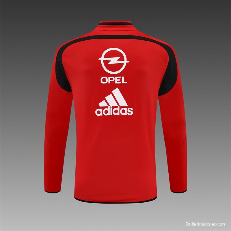 Retro 04/05 AC Milan Red Half Zipper Jacket