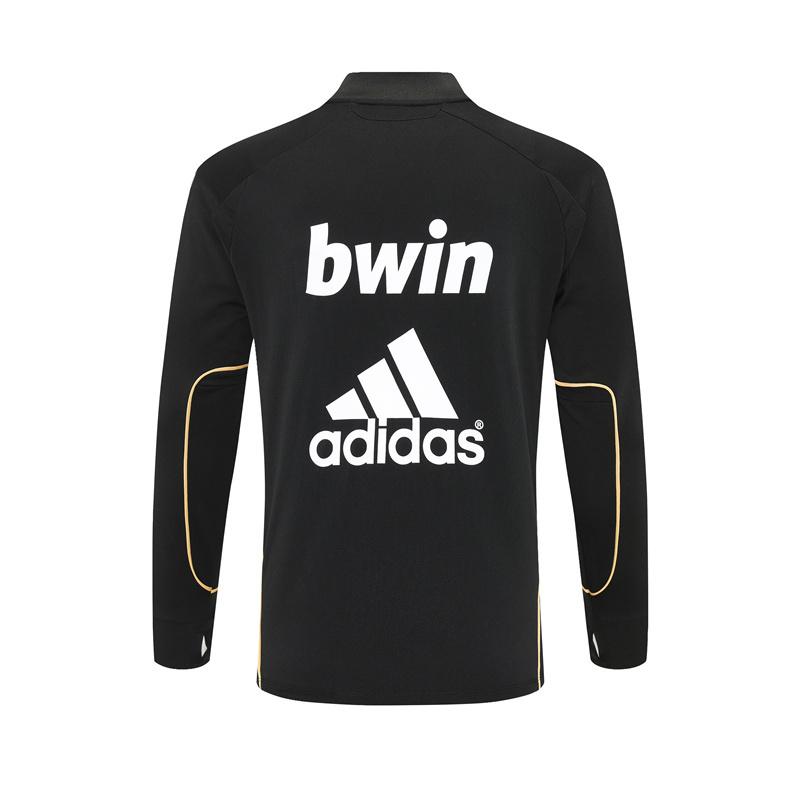 Retro 11/12 Real Madrid Black Half Zipper Jacket+Long Pants