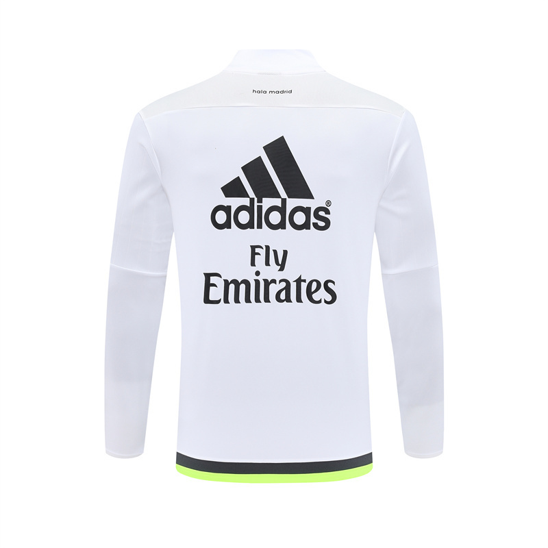 Retro 15/16 Real Madrid White Half Zipper Jacket