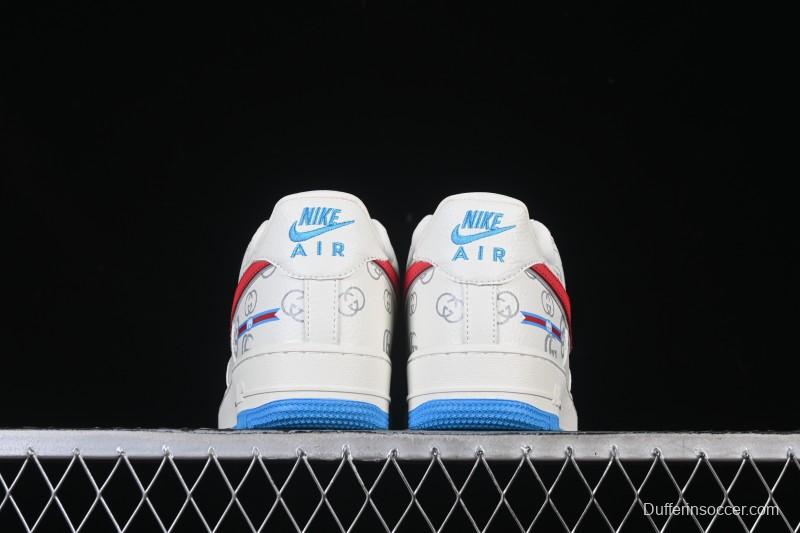 Nike Air Force 1'07 Low Gucci Collaboration White Red Blue Low-Top Casual Sneakers - SC0601-572