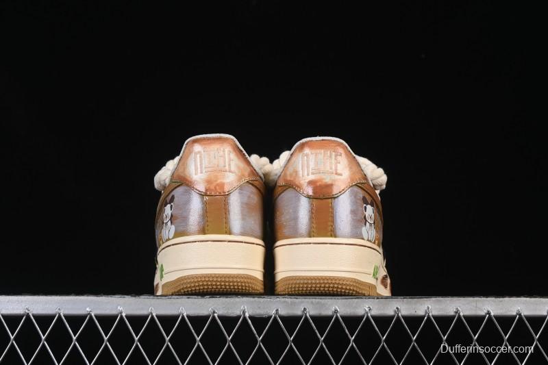 Nike Air Force 1 '07 Low Milk Coffee Bear Hand-Drawn Doodle Casual Sneakers - XL2321-666