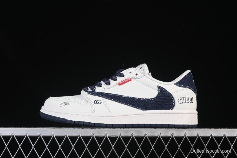 Nike Travis Scott x Fragment Design x Air Jordan 1 Low OG SP AJ1 Low-top Casual Sneakers - JW1188-148