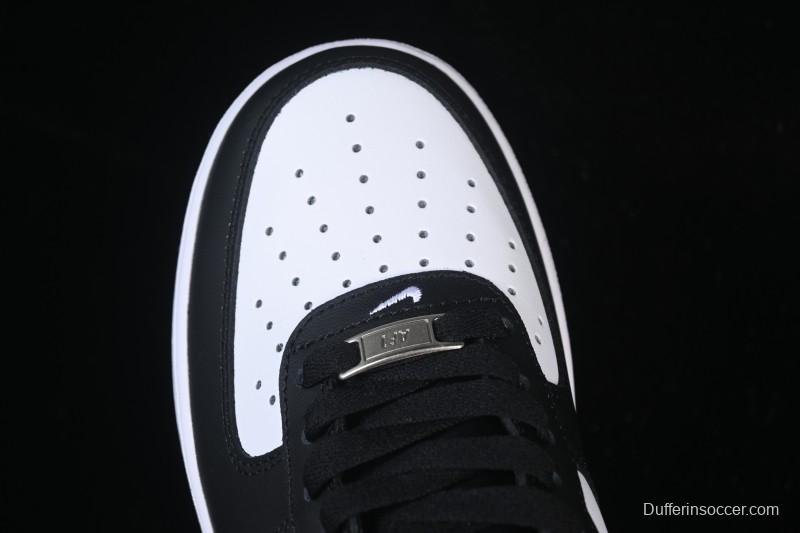 Nike Air Force 1'07 Low Black White Cracked Leather Casual Sneakers - ZH0316-118