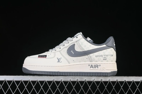 Nike Air Force 1 '07 Low LV Collaboration Beige Black Woven Label Casual Sneakers - CX5050-Y08