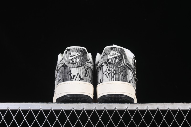 Nike Air Force 1 '07 Low LV Collaboration Gray Floral Canvas Casual Sneakers - DF0188-077