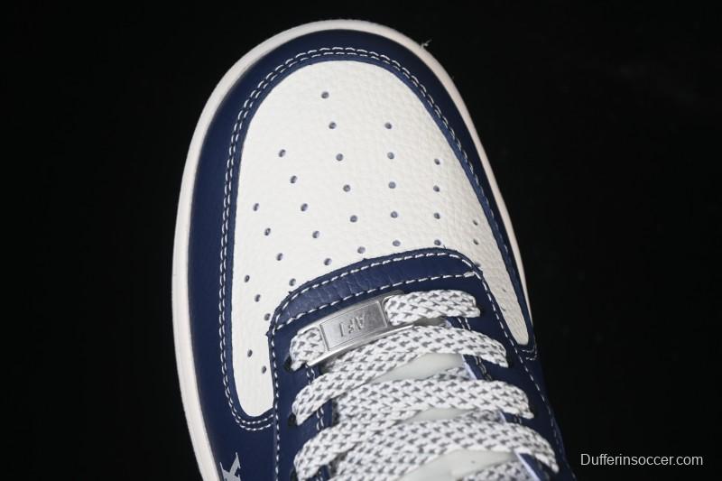 Nike Air Force 1 '07 Low LV Collaboration Navy Blue Cashew Flower Casual Sneakers - JP8028-009