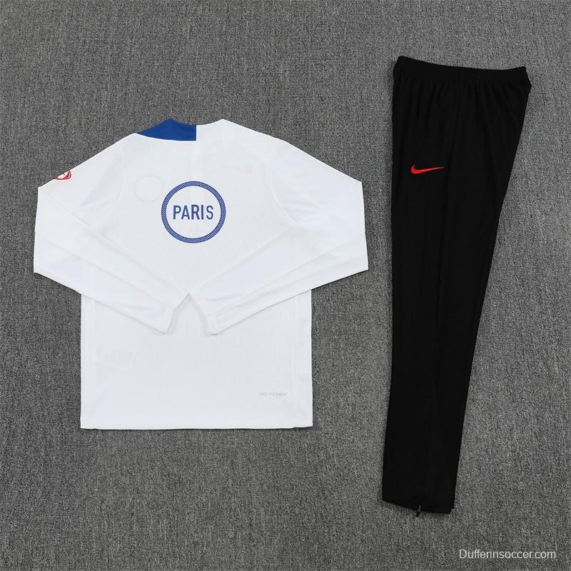 Player Version 25/26 Paris White T90 Half Zipper Jacket+Long Pants