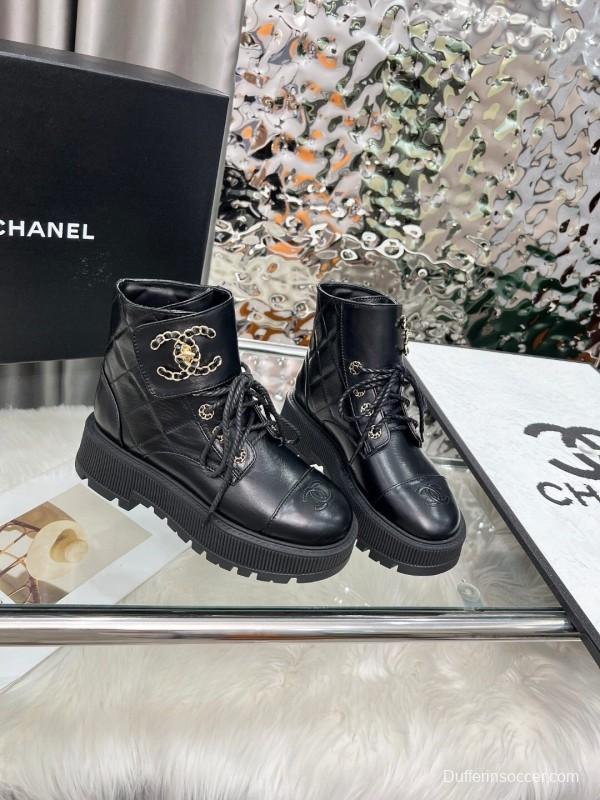 Chanel 2025/SS Autumn Winter New Boots with Double C Leather Buckle - LY00340