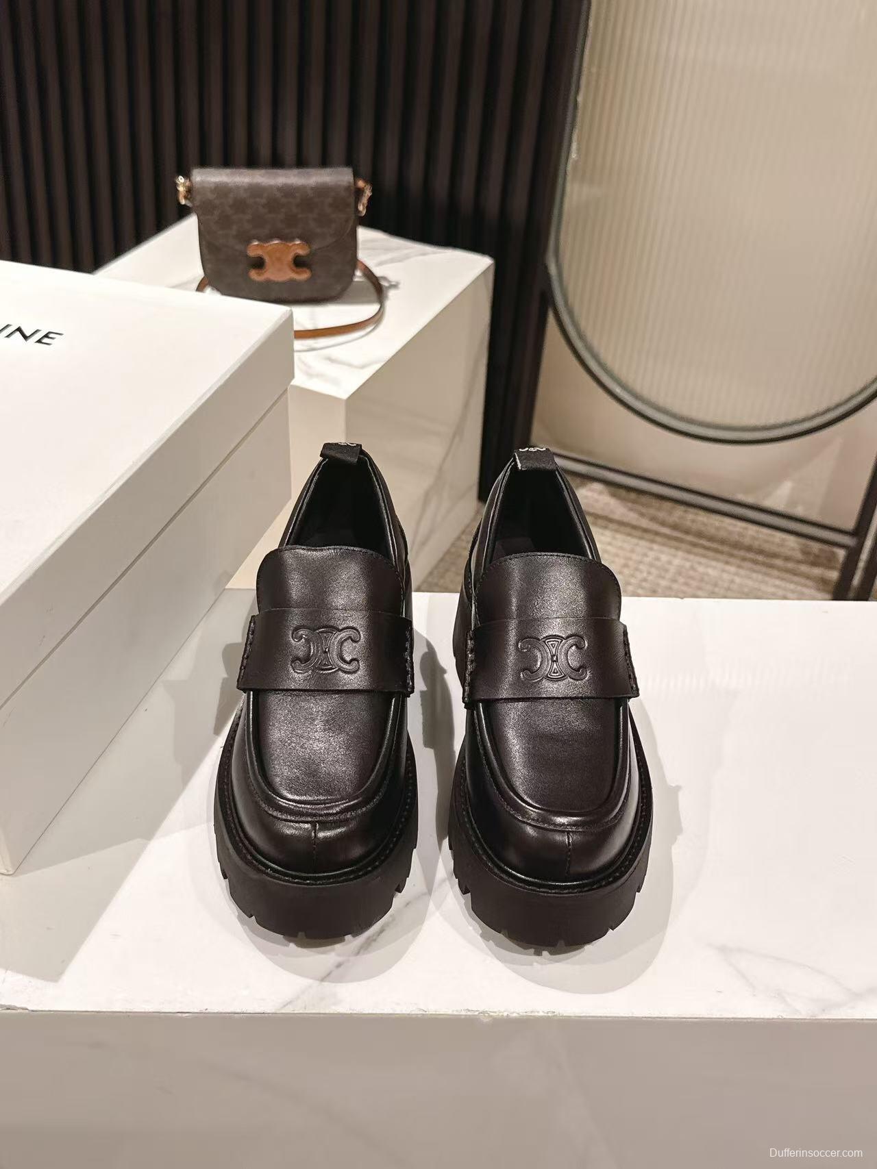 CELINE 2025/SS Lisa Same Style Platform Loafers - LY00300