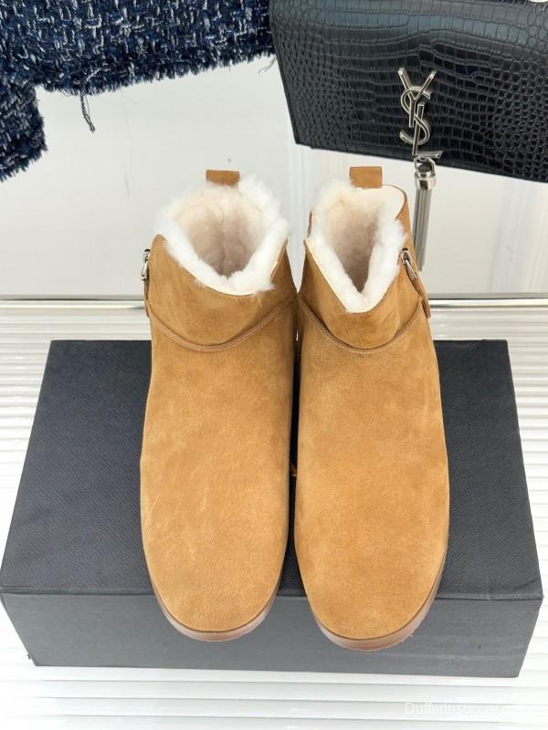 ALAIA Minimalist Side Zipper Retro Snow Boots - KFY00320