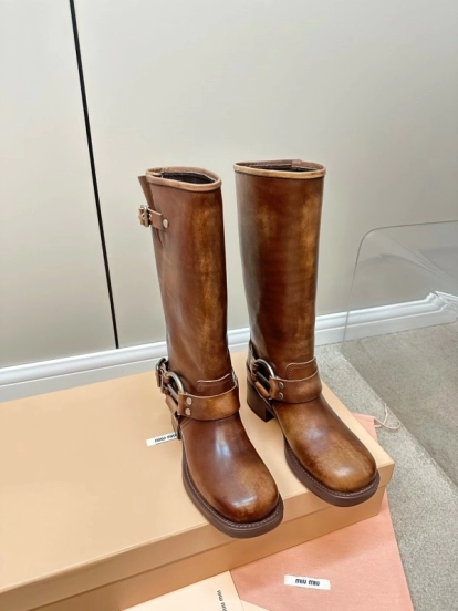 Miu Miu Fall/Winter 2025 Limited Edition Punk Style Martin Boots - LY00500