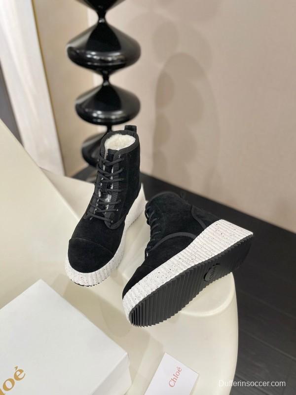 Chloe 2025 SS New Snow Boots with Imported Suede and Genuine Wool - LY00350