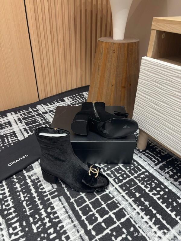 Chanel 2025/SS Bow CC Crystal Buckle Ankle Boots - LY00340/LY00350