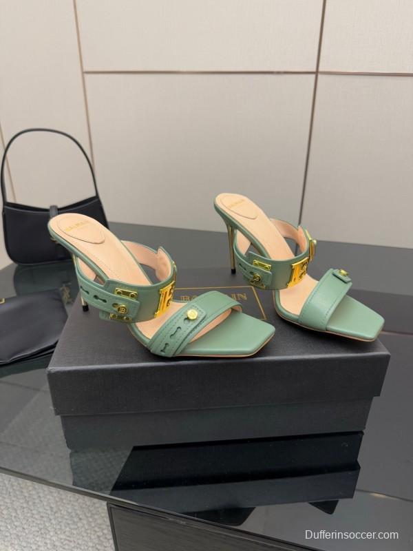 Balmain 2025 SS Metal Heel High Heel Sandals - KFY00320
