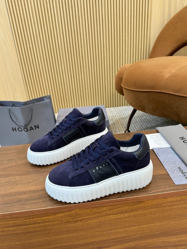 Hogan H-STRIPES Series Couple Thick Sole Biscuit Sneakers Urban Leisure Shoes - AS00310