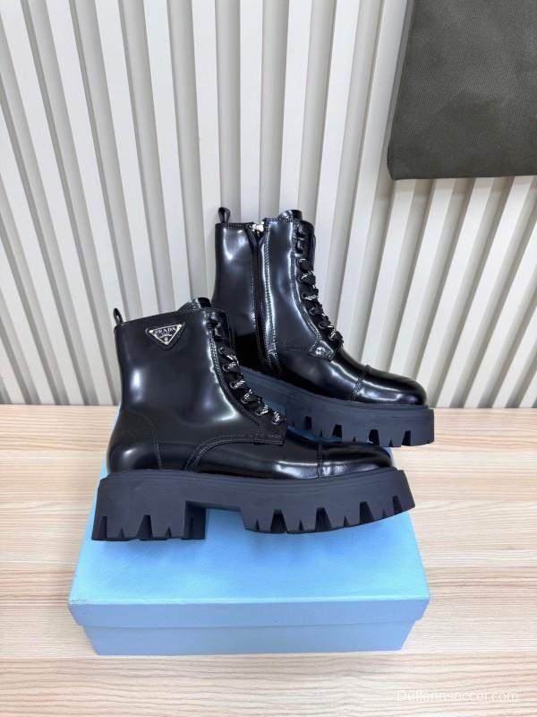 Prada 2025 SS Platform Martin Boots with Classic Triangle Logo - LY0350