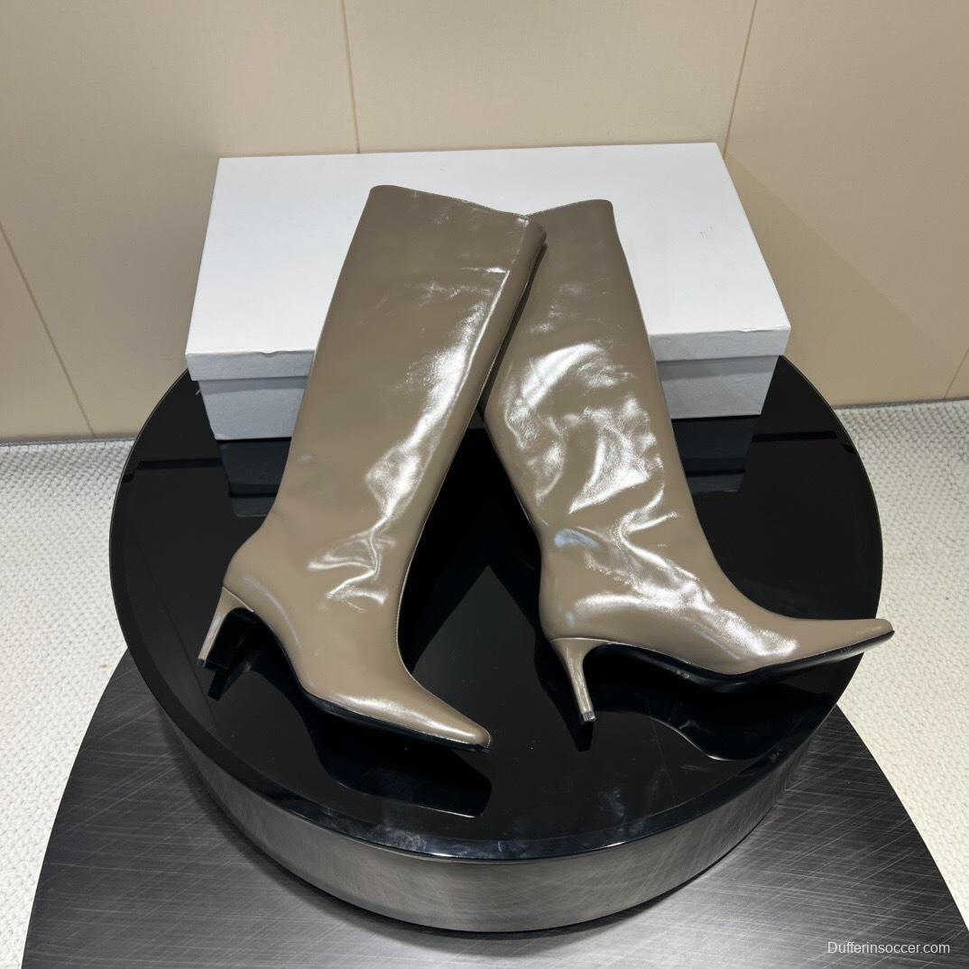 Khaite 2025/SS Square Toe Slip-On High Boots - KFY00490