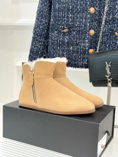 ALAIA Minimalist Side Zipper Retro Snow Boots - KFY00320