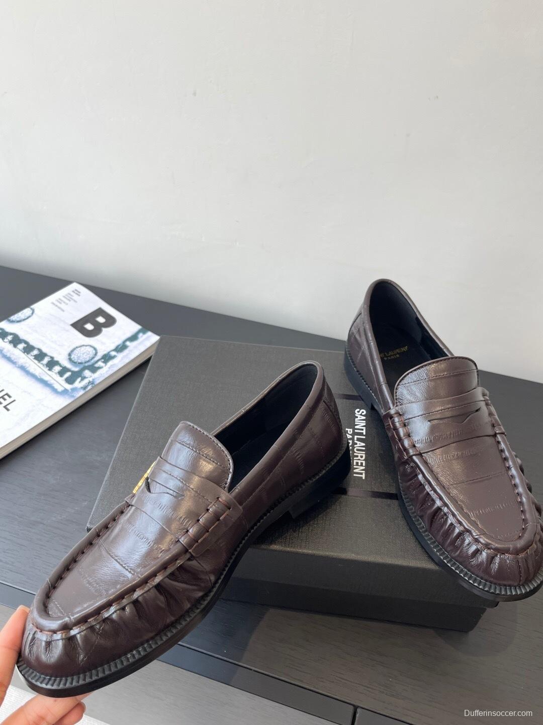 Saint Laurent Classic Loafer Leather Shoes - KFY00350