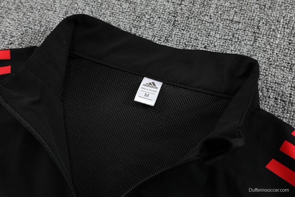 25/26 Liverpool Black S-2XL Half Zipper Jacket+Long Pants