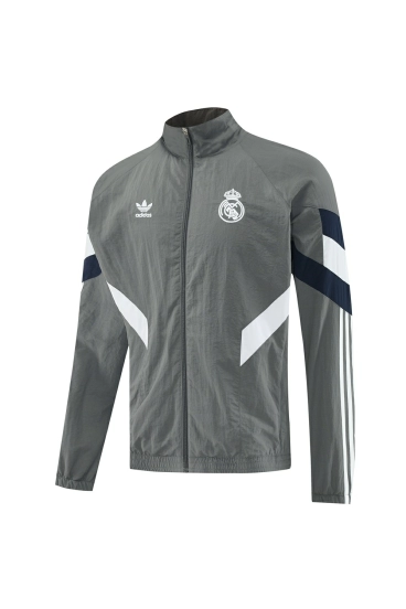25/26 Real Madrid Grey S-3XL Half Zipper Jacket+Long Pants