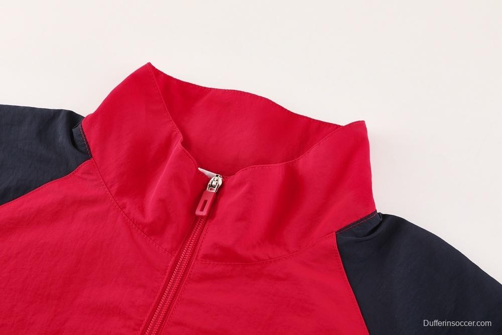 25/26 Arsenal Red Half Zipper Jacket+Long Pants S-3XL