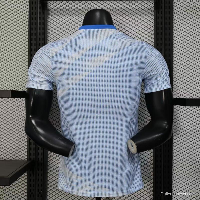 2025 Player Version  USA  Away White with Blue Halftone Gradient Pattern World Cup Commemorative Jersey