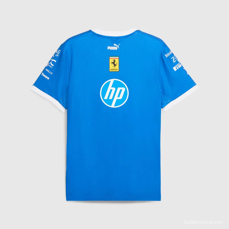 25/26 F1 Ferrari Racing Blue with Multi-Sponsor Design Jersey