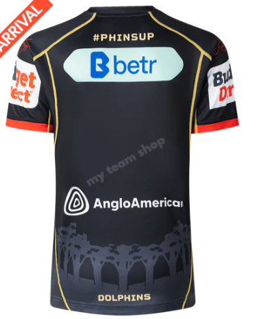 25/26 Redcliffe Dolphins Black with Sunset Pyramid Indigenous Jersey