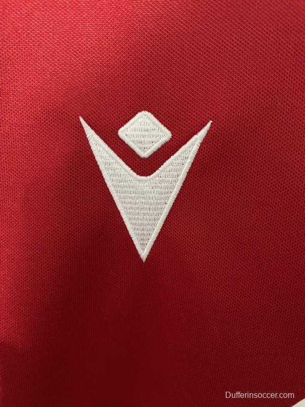 2025 Wales Red with Tonal Wave Pattern Home Jersey