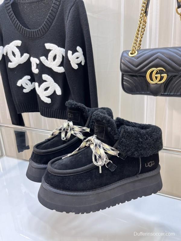 UGG Fluff Yeah Slide Fur Slippers with Chunky Sole - MJ00280