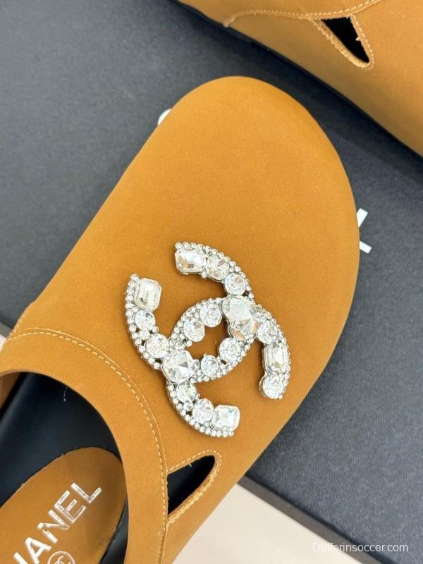 Chanel Classic CC Crystal Birkenstock Sandals - KFY00280