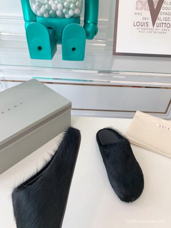 Marni 2025/SS Mule Shoes with Pony Hair - LY00